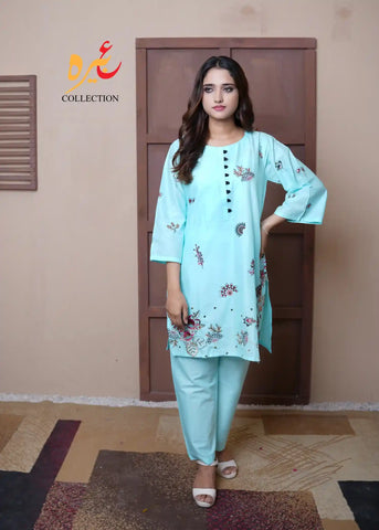 Embroidered Cotton Two-Piece Art-588