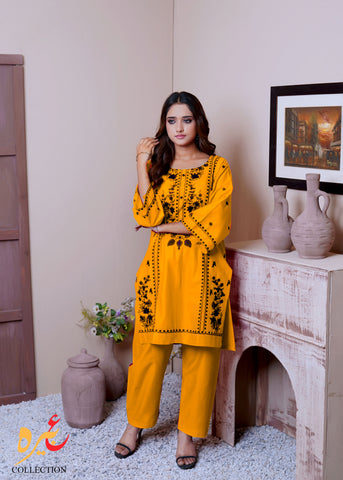 Embroidered Cotton Two-Piece Art-596