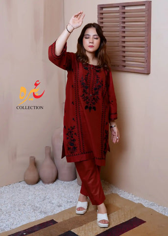 Embroidered Cotton Two-Piece Art-596