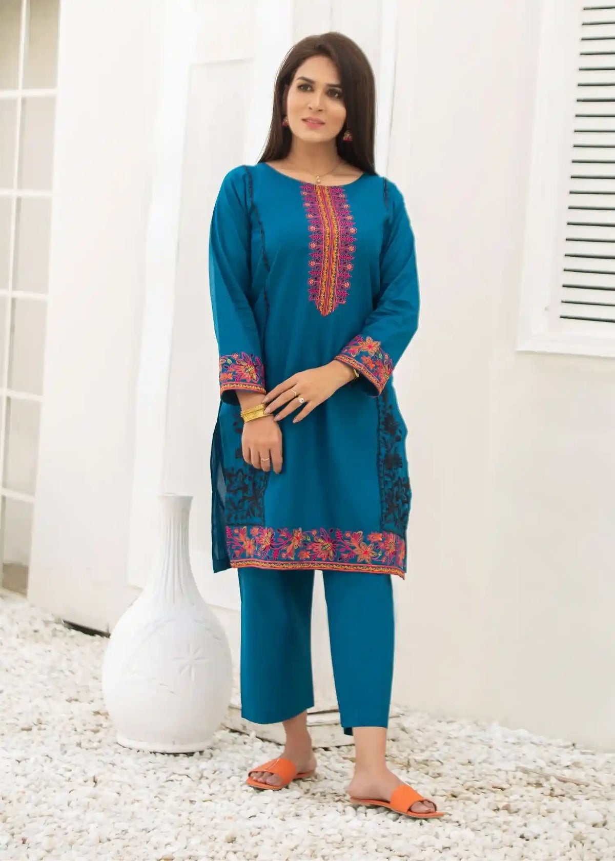 Embroidered Cotton Two-Piece art-592